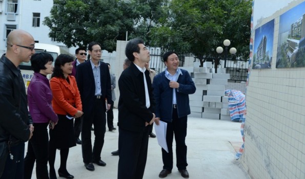 庆生书记、吴晶常委、家宝副区长到大楼现场调研